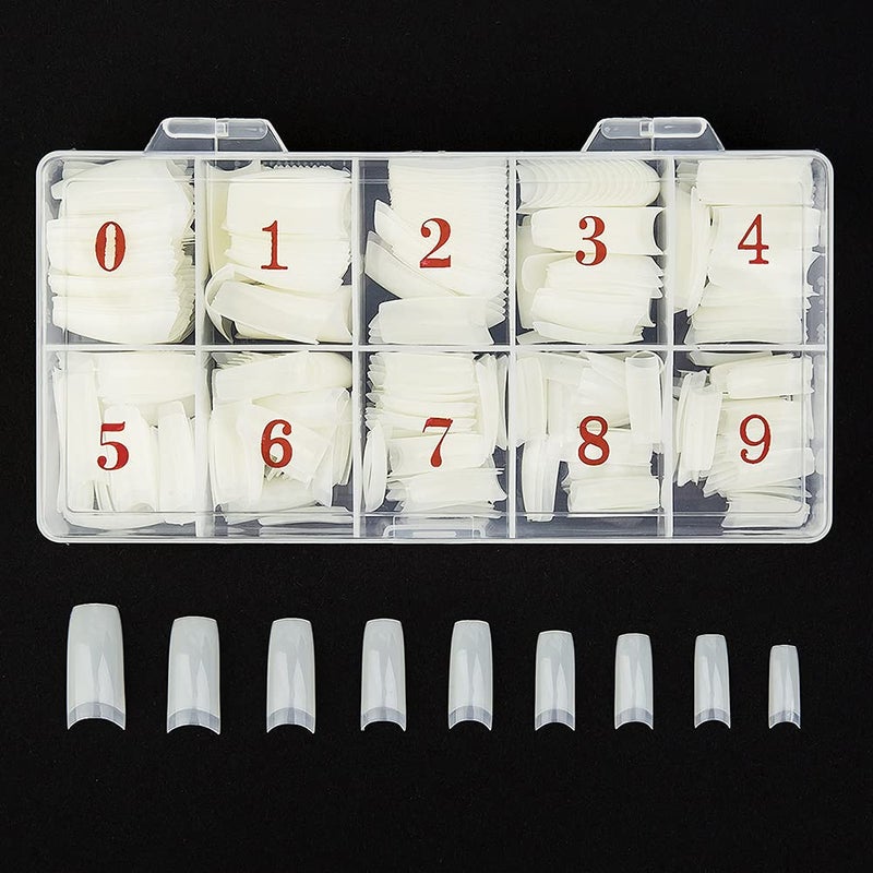 Beuniar Acrylic Nail Tips Natural 500Pcs French Artificial False Tip for Manicure Nails Art Salons & Home DIY - Image 1